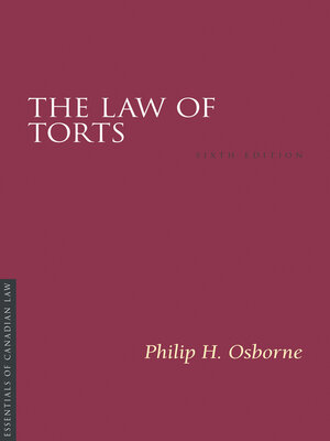 cover image of The Law of Torts